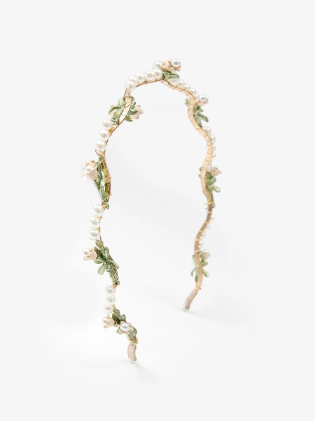 Corsages & Faux Pearl Twined Metalic Headband