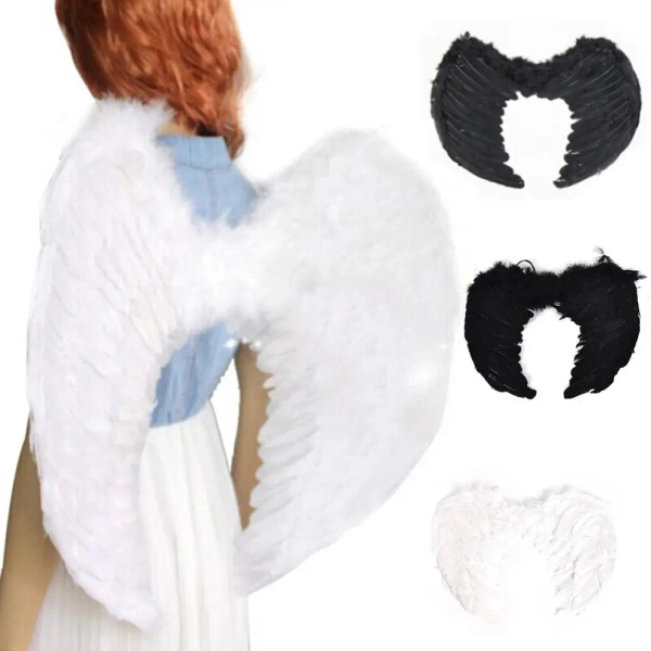 Fluffy Angel Wings in Black or White for Cosparty Accessories