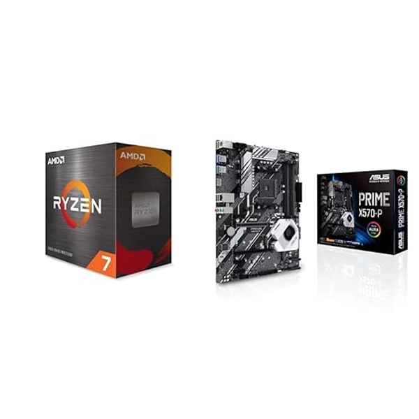 AMD Ryzen 7 5800X 8-core, 16-Thread Unlocked Desktop Processor & ASUS Prime X570-P Ryzen 3 AM4 ATX Gaming Motherboard