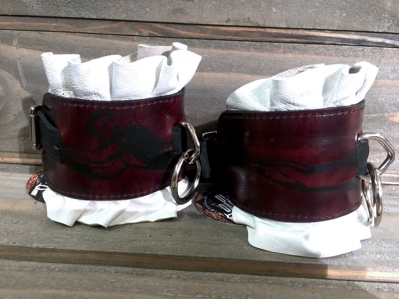 Dirty Darlings Leather - Leather Restraints - Wrist Restraints - Aerialist - Leather Wrist Restraints - Restraints - Leather Bondage Cuffs -