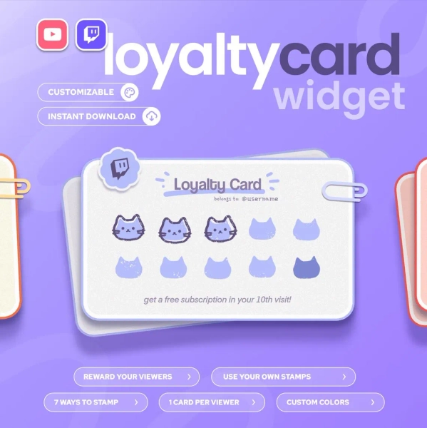 Loyalty Card Widget | Twitch & Youtube | Customizable widget | StreamElements OBS Streamlabs