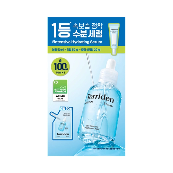 Torriden Dive-In Low Molecular Hyaluronic Acid Serum 50ml Refill Set (+Sun Serum 20ml) | OLIVE YOUNG Global