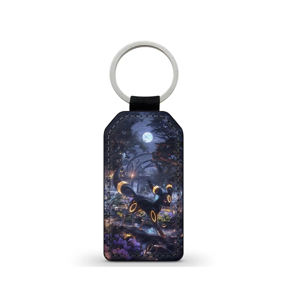 Noctali Umbreon Night Faux Leather Keychain