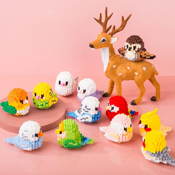 Bird Building Blocks Cute Cockatiel Parrot Toy Blocks