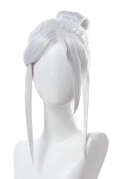 Valorant Agent Jett Cosplay Wig White Ponytail Wig