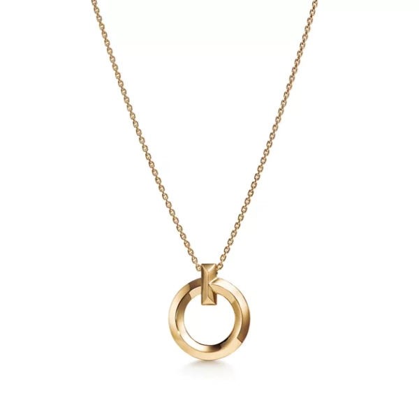 Tiffany T T1 Circle Pendant in Yellow Gold, Small