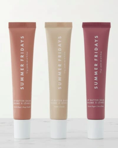 Summer Fridays Lip Butter Balm Trio: Vanilla, Vanilla Beige, and Brown Sugar, 3 Count (Pack of 1)