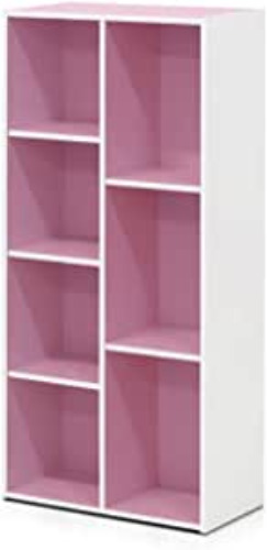 Furinno 7-Cube Reversible Open Shelf, White/Pink 11048WH/PI - White/Pink 7-Cube
