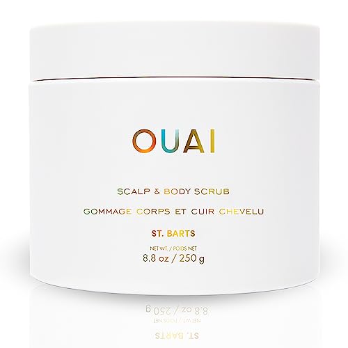 OUAI Scalp & Body Scrub, St. Barts - Foaming Coconut Oil Sugar Scrub and Gentle Scalp Exfoliator Cleanses, Removes Buildup, and Moisturizes Skin - Paraben, Phthalate and Sulfate Free Body Care (8.8oz) - St. Barts - 8.80 Ounce (Pack of 1)