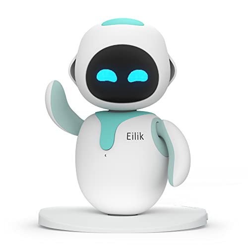 Eilik Azul - Robot Mascota Juguete Inteligente Interactivo: Compañero para Casa y Trabajo, con Software de Última Generación - Juguete Sensorial y Robot Que Habla, Regalo para Niños y Adultos