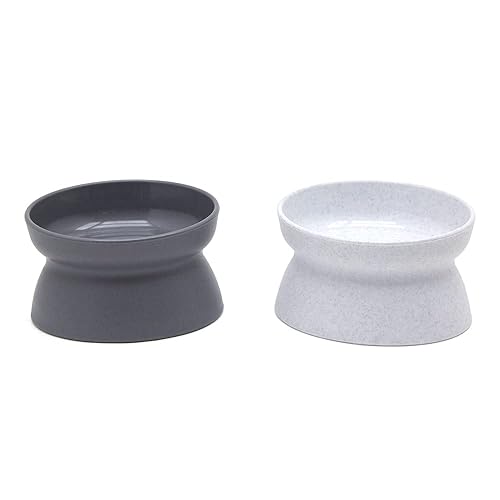 Kitty City Raised Cat Bowls, Small Bowl 2pk (Modern) - Small Bowl 2pk (Modern) - 5.38" x 3.25" x 4"