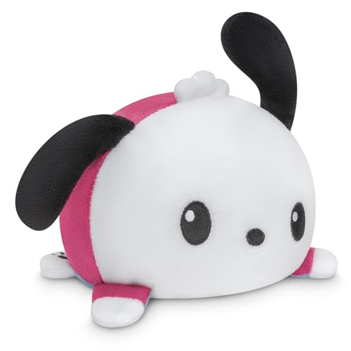 TeeTurtle - The Officially Licensed Original Sanrio Reversible Plushie - Pochacco Plushie - Cute Sensory Fidget Stuffed Animals That Show Your Mood - Pochacco