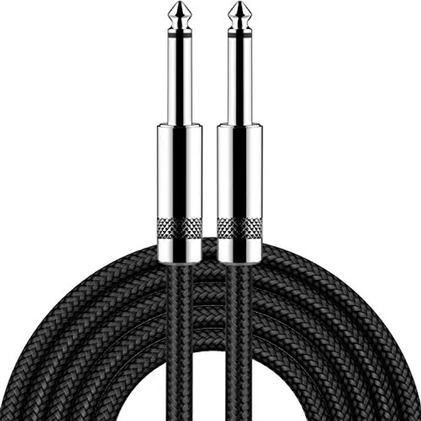 New bee Guitar Cable 6ft Electric Instrument Cable Bass AMP Cord 1/4 Straight to Straight for Electric Guitar, Bass Guitar, Electric Mandolin, Pro Audio, Black