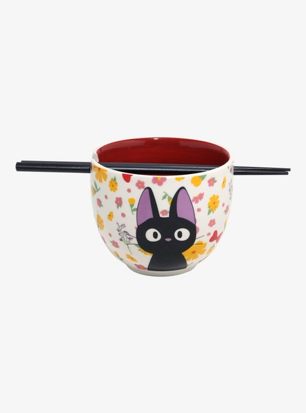  Floral Jiji Ramen Bowl with Chopsticks