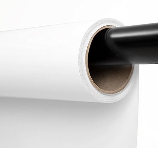 Kate Seamless Paper Backdrop for Photography Solid White Photo Backdrop Paper (53''x32.8' Arctic White) - 53'' x 32.8' - Arctic White