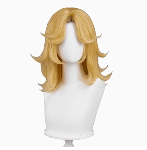 Invisible Woman Cosplay Susan Storm Costume Hairpiece Women Comic Halloween Accessory (Golden, M) - M - Golden
