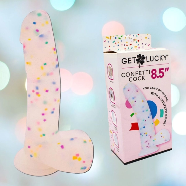 Get Lucky Confetti Cock 8.5 Silicone Dildo