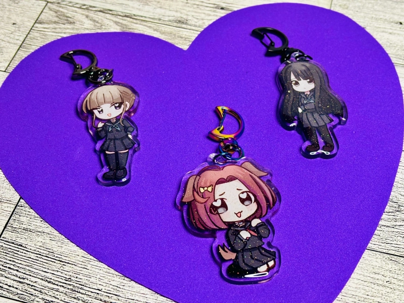 Euphoria Clockup Glitter Acrylic Keychain 2.5” | Denpa | Visual Novel | Eroge | PRE ORDER