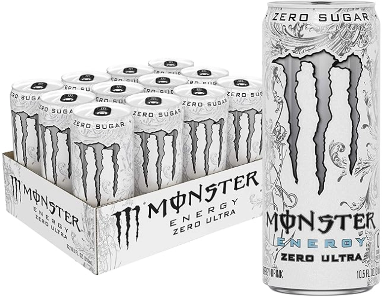 Monster Energy Zero Ultra, Sugar Free Energy Drink, 10.5 Ounce (Pack of 12)