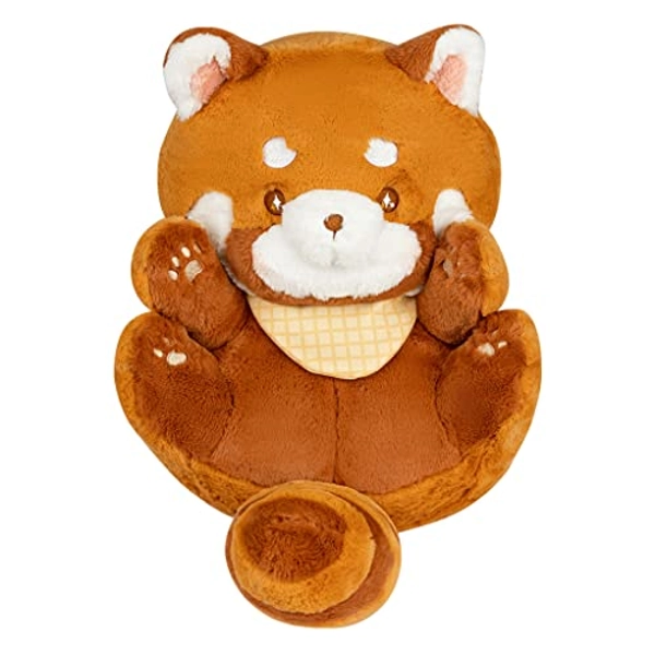 ZCPACE 11.8'' Kawaii Red Panda Stuffed Animal Plush Pillow Toy with Detachable Scarf Ailurus Fulgens Plushie Doll Toys Home Decor