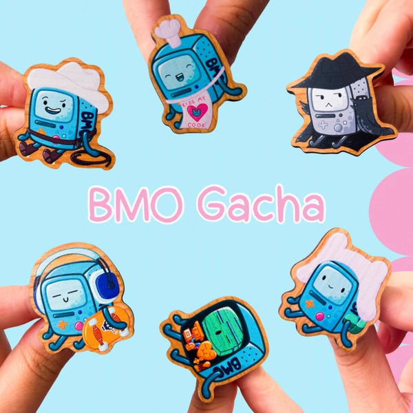 BMO Cosplay Gacha Mystery Wooden Pin | Adventure Time Pin Badge BMO Wooden Pin