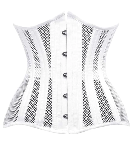 SHAPERX Women 24 Double Steel-Boned Longline Heavy Duty Waist Training Corsets Shaper