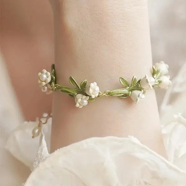Lily Of The Valley Pearl Bracelet for Whimsical Jewelry Lovers