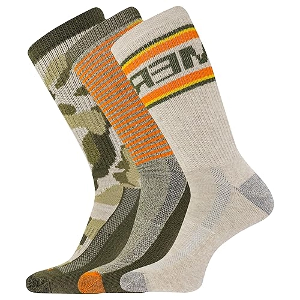 Merrell Men's and Women's Recycled Everyday Half Cushion Socks - 3 Pairs - Breathable Hiking Socks