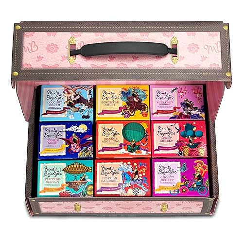 Monty Bojangles Truffle Trunk (9 x 100g Selection) - Pink Bespoke Chocolate Gift Hamper Trunk - 9 Delicious Cocoa Dusted Truffle Flavours - The Ultimate Chocolatey Truffle Selection For Sharing - Pink