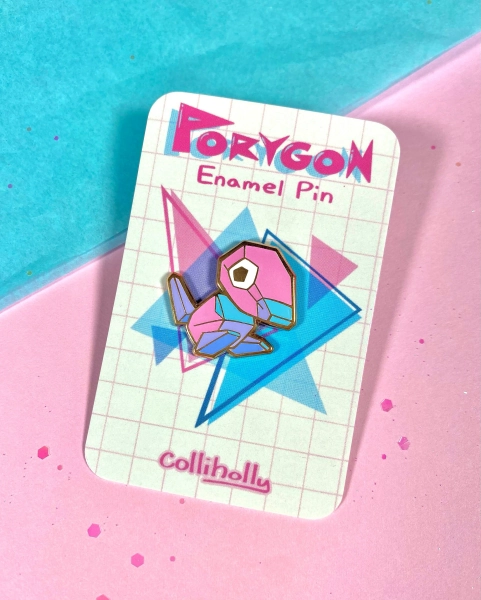 Porygon Glow-in-the-Dark Enamel Pin