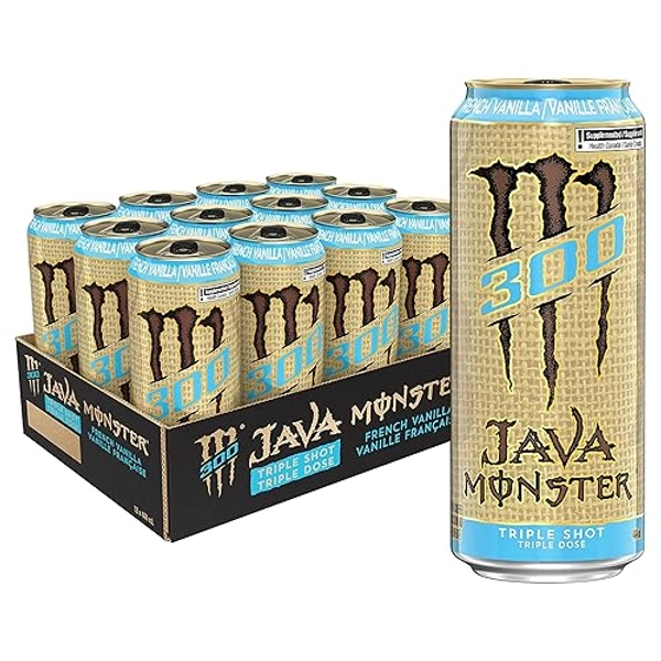 Monster Energy Java, 300 French Vanilla, 444mL Cans, Pack of 12