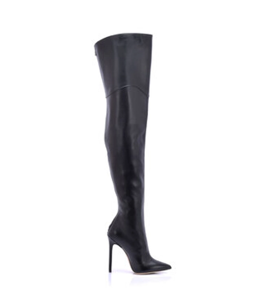 CUSTOM - High Italian THIGH boots VESPER with full back zipper in genuine leather