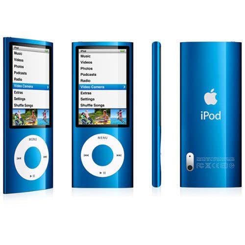 Music Player Compatible with MP4/MP3 - Apple iPod Nano 5th Generation (8GB) (Blue, 8GB) (Renewed) - Blue, 8GB