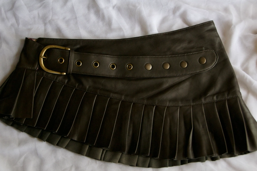 Leather Micro mini skirt, Micro mini leather skirt,  leather mini skirt,  biker leather skirt, LILITH Dark brown nappa