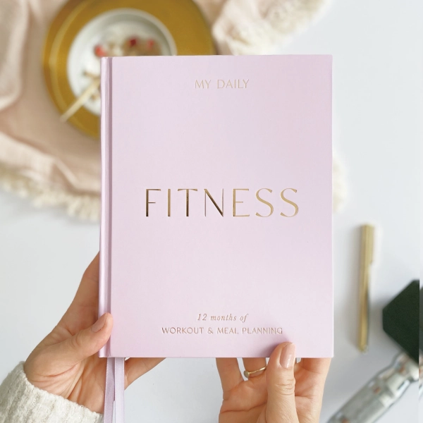 My Daily Fitness Planner -  Wellness Journal (Violet) - luxury gift for her, gym planner and meal planner