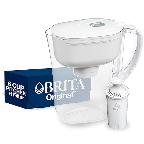 Brita Metro Water Filter Pitcher with SmartLight Filter Change Indicator, BPA-Free, Replaces 1,800 Plastic Water Bottles a Year, Lasts Two Months, Includes 1 Filter, Small - 6-Cup Capacity, White - Standard - White