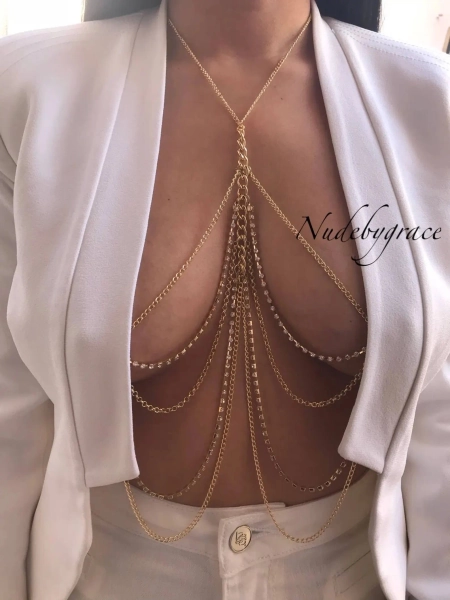 Crystal body chain | bikini body jewelry | rave body chain | festival body jewelry| gift | bralette | mature