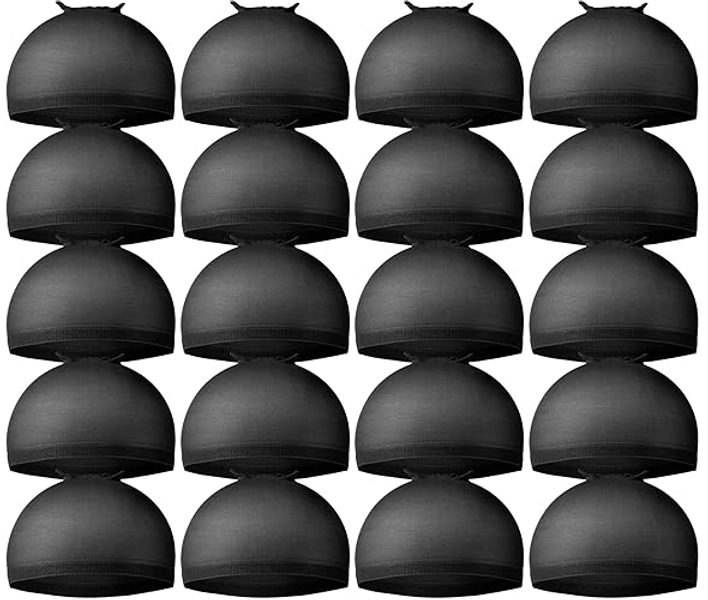 Teenitor Wig Cap,Black Wig Cap 20 Pieces Wig Caps, Black Stocking Caps, Stretchy Nylon Caps for Wig, Wig Stocking Caps for Women