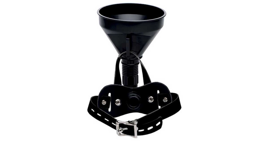 Master Series - Latrine Extreme Funnel Gag. Ultra unikatowa i niecodzienna zabawka BDSM. Knebel z lejkiem. Nowość! - Sexshop.com.pl