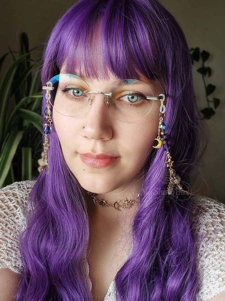 Gemstone eyeglass chain