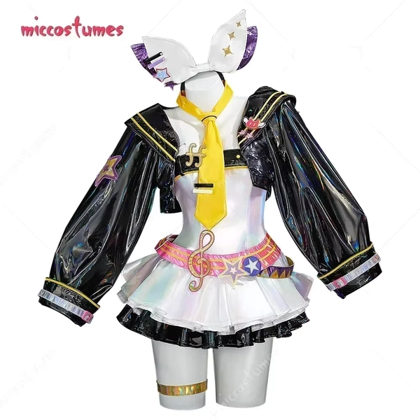 Miccostumes 24 uur verzending Unisex Anime Rin Cosplay Kostuum Top Vest Set en broek met stropdas Halloween Cosplay Kostuums - AliExpress