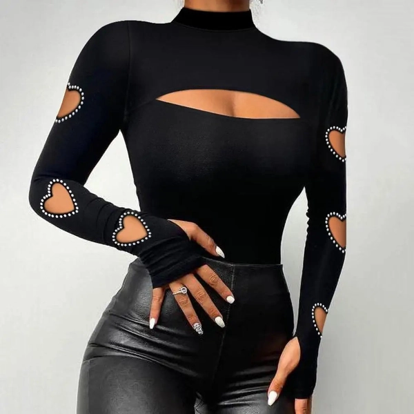 Gothic Black Alternative Slim Fit Top