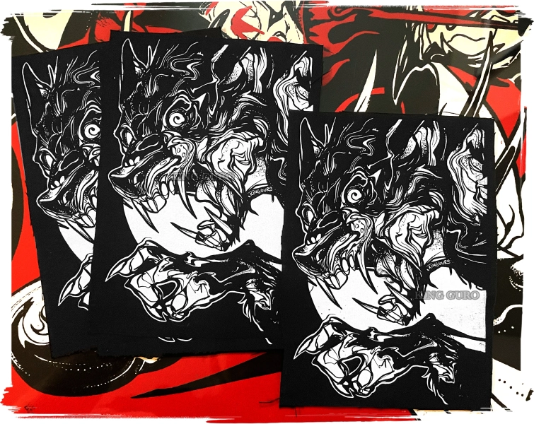 King Guro: Werewolf Patch | Screen Printed Patches | Hand Sew Fabric Patches