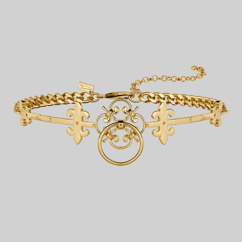 FORTRESS. Medieval Knocker Hinged Choker - Gold | Gold