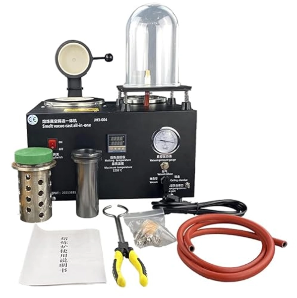 Vacuum Casting Machine Digital Display High Temperature Refining, 2KG Gold Melting Furnace,1400W 2000F Digital Electric Melting Furnace with Graphite Crucible for Melt Scrap, Silver, Gold, Copper