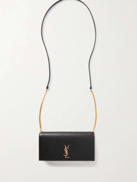 SAINT LAURENT Cassandre Strap leather phone case | NET-A-PORTER