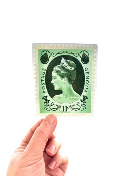 Genovian Postage Stamp of Princess Amelia Mignonette Thermopolis Renaldi | 4" Vinyl Sticker | Genovia, Princess Diaries, Anne Hathaway
