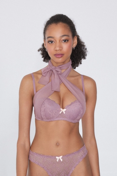 Mocno Usztywniony Biustonosz Opaska Soft Mauve Chiffon Madrid - Tezenis