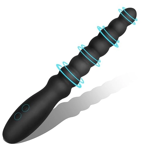 Vibrating Anal Beads Butt Plug Adult Sex Toys for Men Women Couples, Rechargeable Anal Plug Bullet Vibrator Waterproof G-spot Stimulator Male Prostate Massager, Silicone Anal Dildo for Beginners