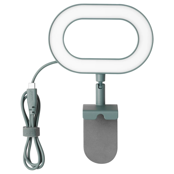 STÄNKREGN LED ring lamp - dimmable/turquoise